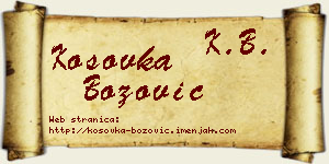 Kosovka Božović vizit kartica
